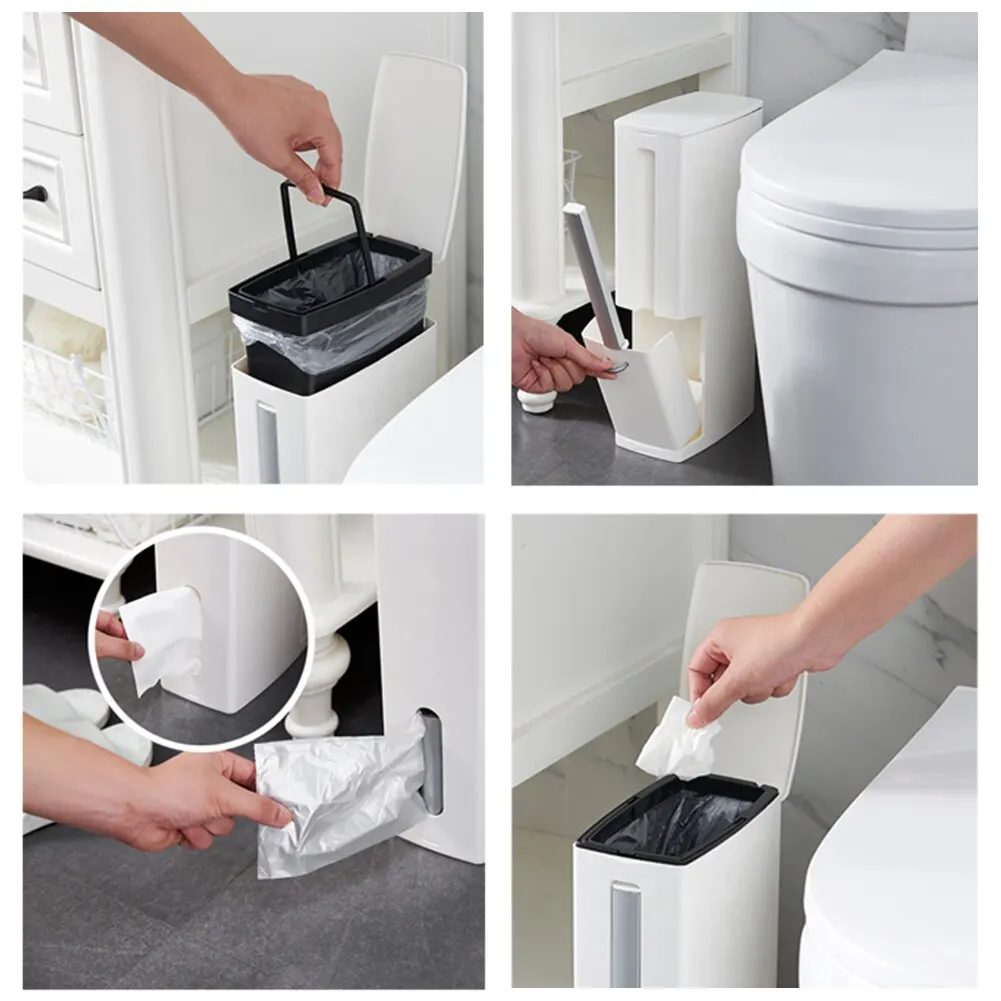Пластиковый мусорный бак набор туалетной щетки ванная комната мусорное ведро