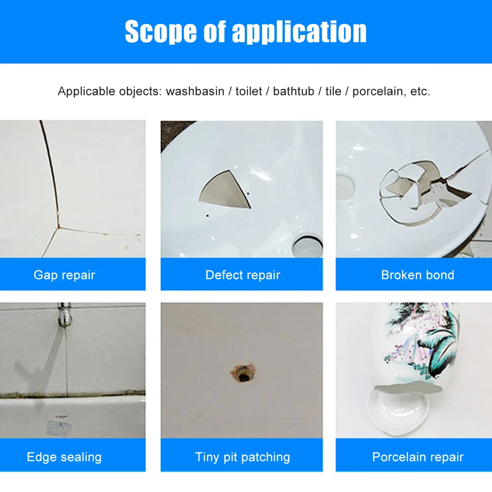 Набор для ремонта плитки набор белой душа стекловолоконного фарфора керамики