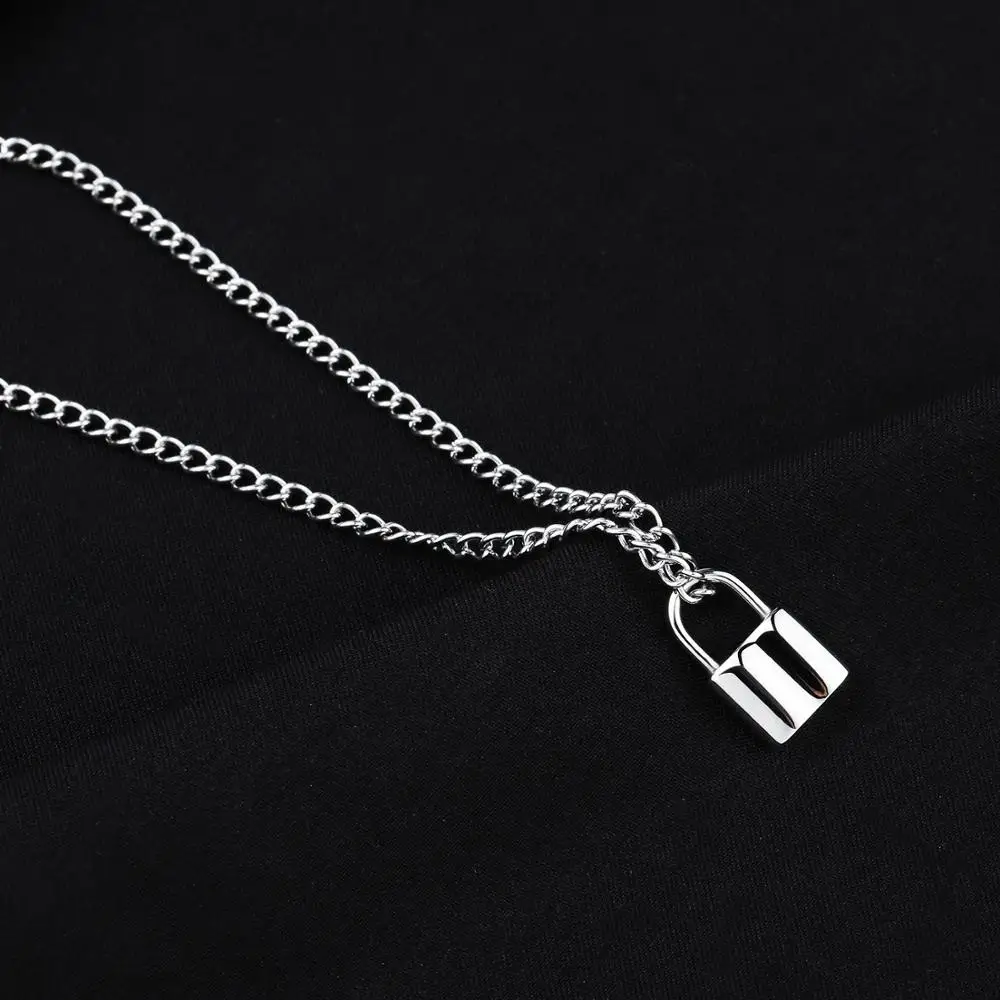 Новая мода высокое качество титана стали хип хоп небольшой замок ожерелье кулон