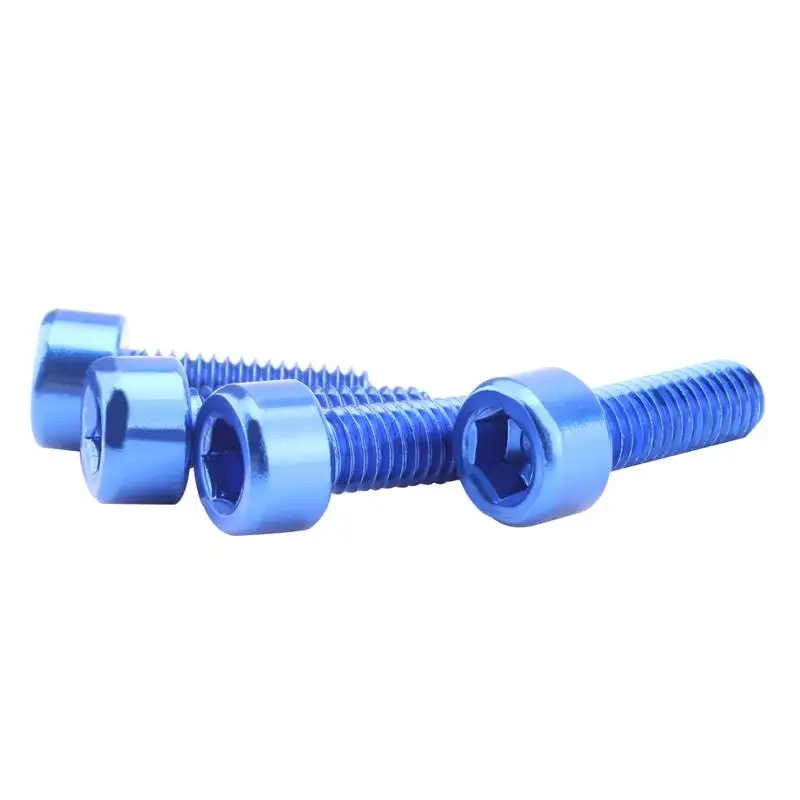 1 Pair Bike Water Bottle Cage Bolts M5 Aluminium Alloy Hex Socket Tapping Screws Blue | Спорт и развлечения