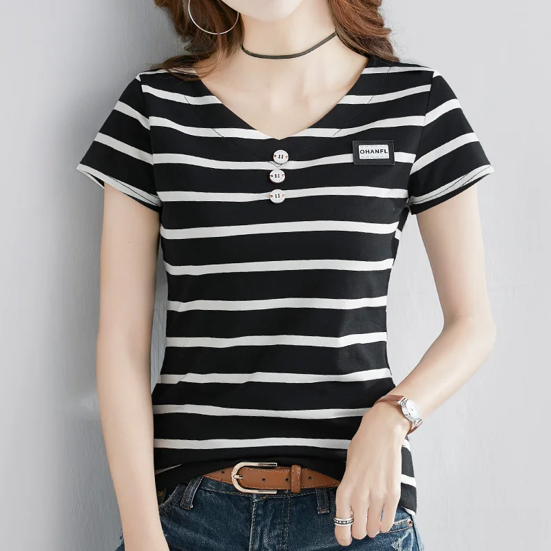 

Fashion Logo Printing T Shirts Women's Short beige Sleeve Fashion 100% cotton Female T-Shirts