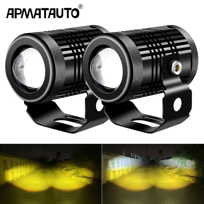 

X6C 36W LED Motorcycle Work Light Dual Color Hi/Lo Beam Spotlight Mini Lens Car Headlight DC 12V 24V Fog Lamp Yellow White