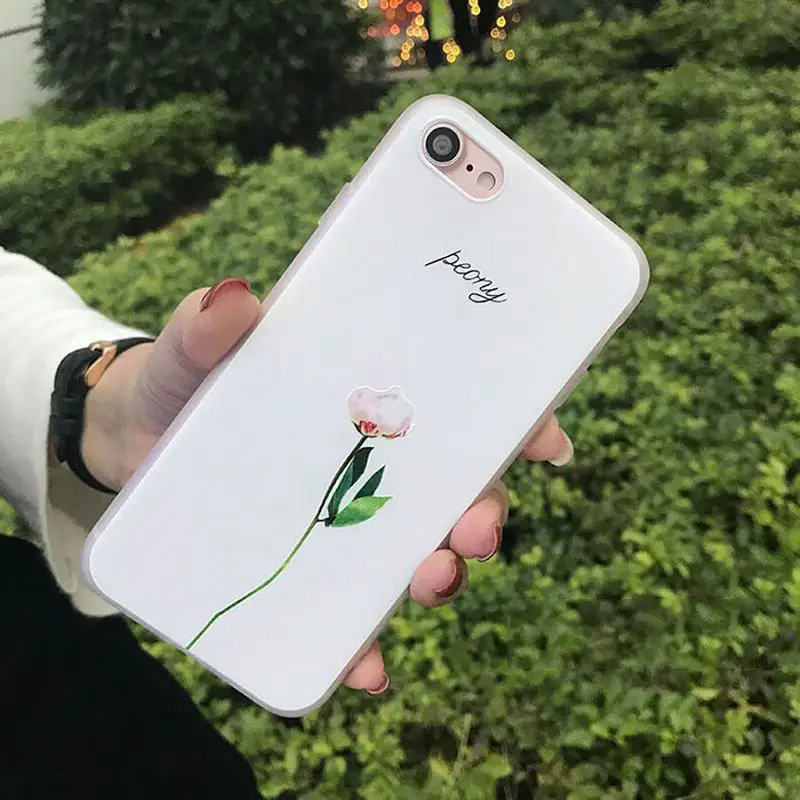 Luxury Cute 3D Floral Leaves Pattern Case Cover For iPhone 8 6 6S 7 Plus Rubber Soft TPU Silicone Phone for iphone 5 5S SE |
