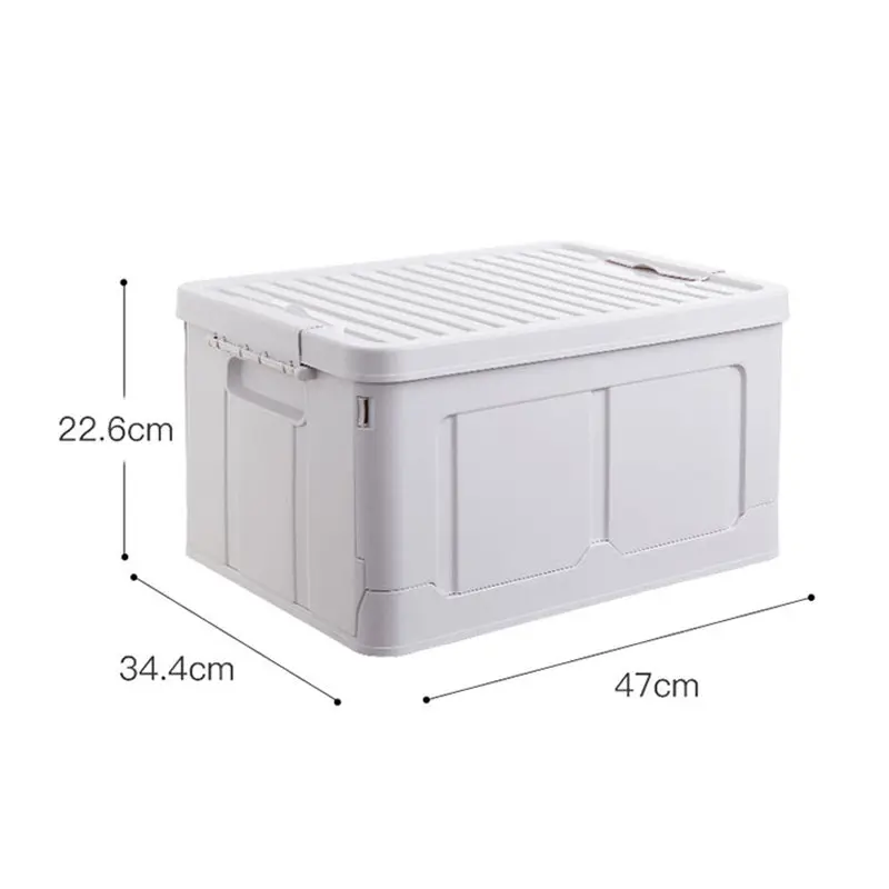 

Portable Folding Storage Cube Box with Plastic Lid Anti Slip for Book Toy Clothes Dormitory Storage Case
