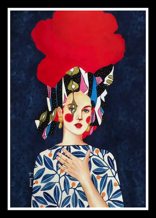 Наклейки на стену с изображением девушки цветов птицы | Дом и сад