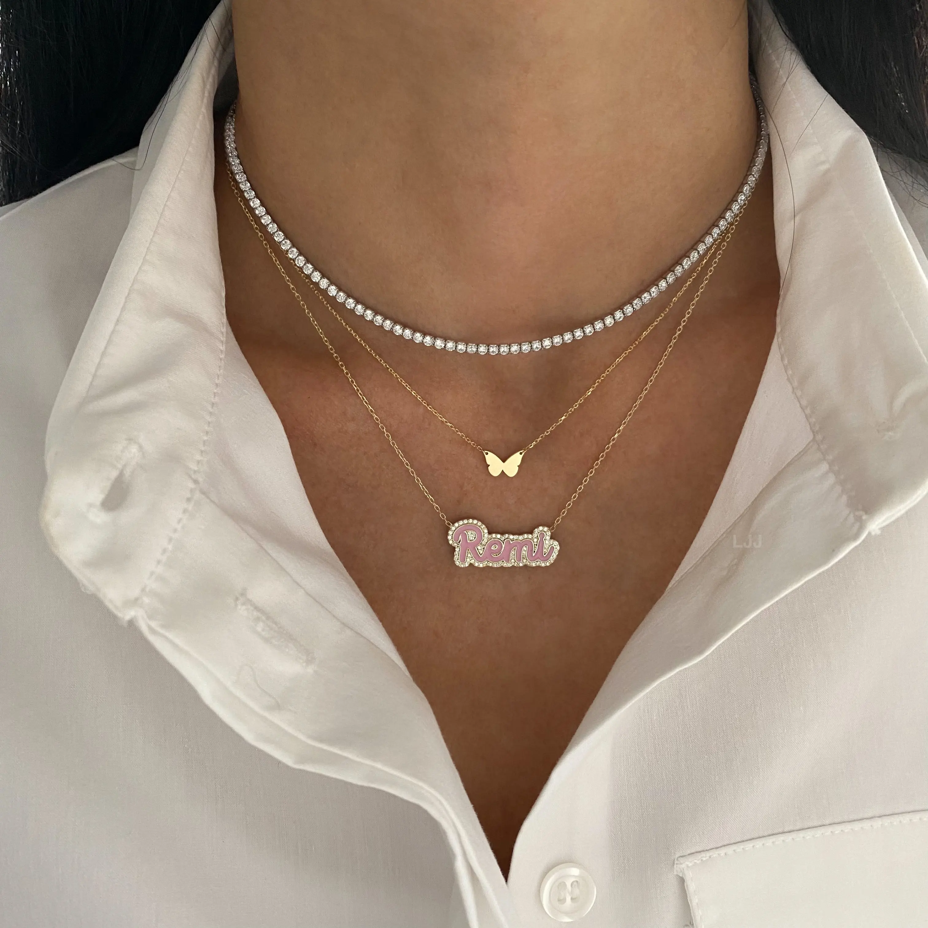 

Женское ожерелье из серебра 925 пробы с эмалью и фианитами