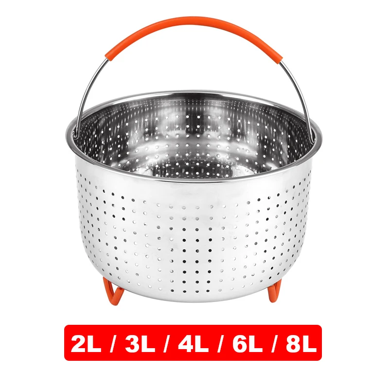 2 8L Многофункциональная корзина для пароварки из нержавеющей стали 304 Скороварка