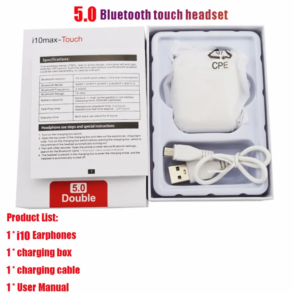 I10 tws bluetooth наушники беспроводные наушники зарядка Aire копия всплывающие наушники спортивные наушники супер бас наушники для телефона PK i500