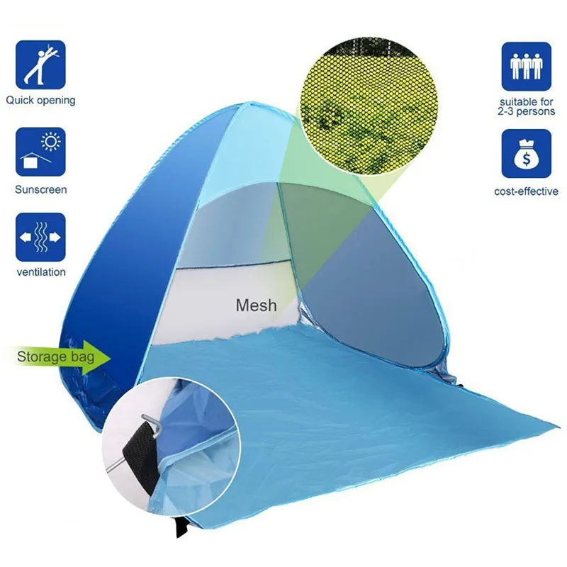 Автоматическая Пляжная палатка RU сверхлегкая Складная всплывающая для всей