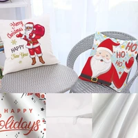 4545cm cute christmas tree deer santa claus print pillowcase throw pillows cover cushion cover decorative sofa home pillowslip