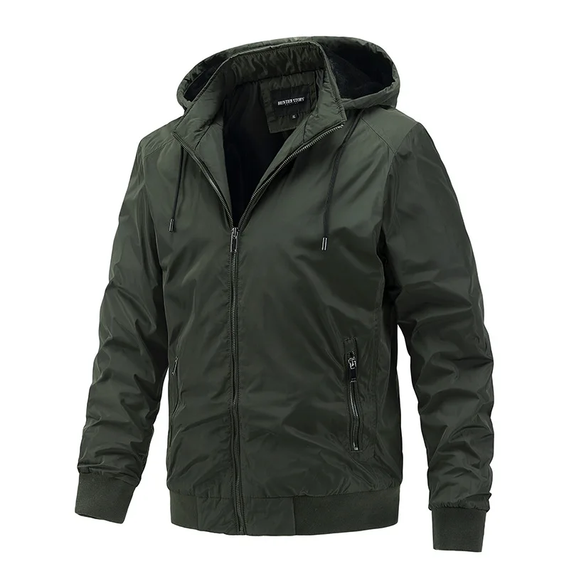 

2021men's spring and autumn detachable hooded jacket casual sports thin cotton jacket European and American trend men's clothing