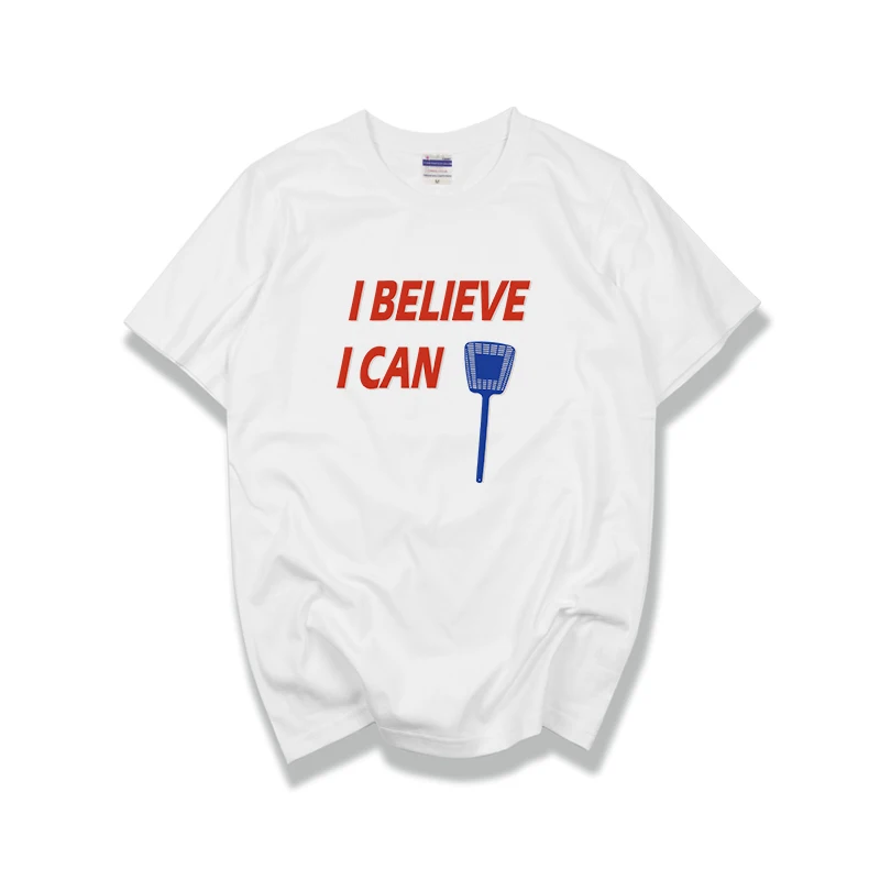 

2020 new 100% cotton short sleeve T-shirt funny I BELIEVE I CAN FLY tee