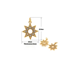 golden brass and zircon star pendants high quality jewelry making supplies diy discovery accessories polaris charm