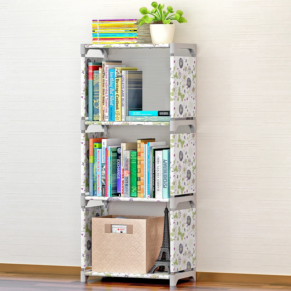 

5/4 layer Bookcase Simple Assembled Bookshelf Corner Closet Sundries Book Storage Organizer Shelf for Kids Book Rack Furniture