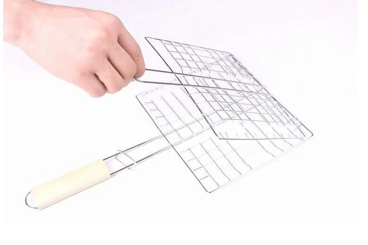 Открытый барбекю квадратной железной проволоки большой емкости удобный зажим