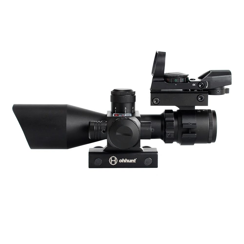 Ohhunt 2 5-10x40 тактическая оптика Mil Dot с подсветкой сетка комбо прицел охотничий 4