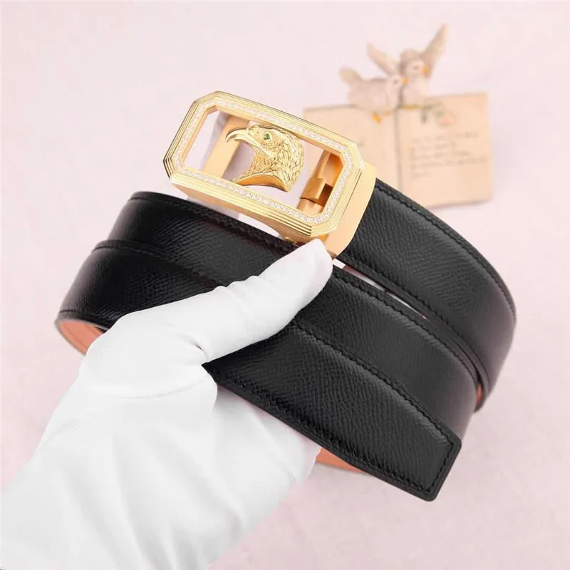 

2021 new luxury men's belt automatic steel buckle business leisure youth crocodile belt nibber fashion leather belt