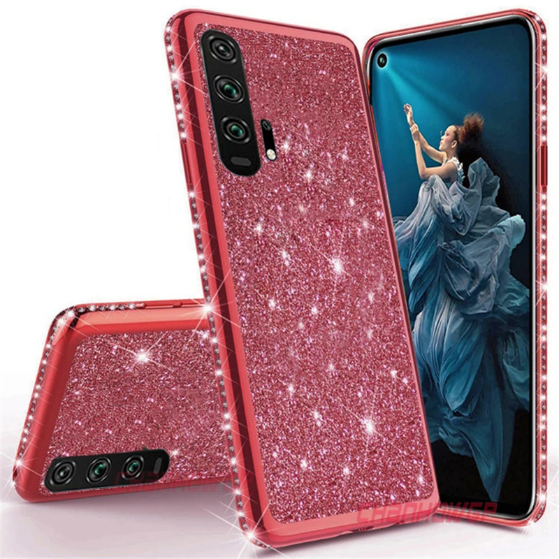 Блестящий Алмазный чехол для Huawei P40 P30 Lite E Y7P Y9 Prime Honor 30 20 9X Pro 20i 10i 10 Nova 5T Mate мягкий
