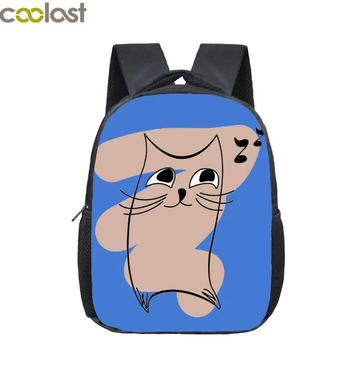 Фото Детский Школьный рюкзак с мультяшным рисунком кота сумки для малышей детский