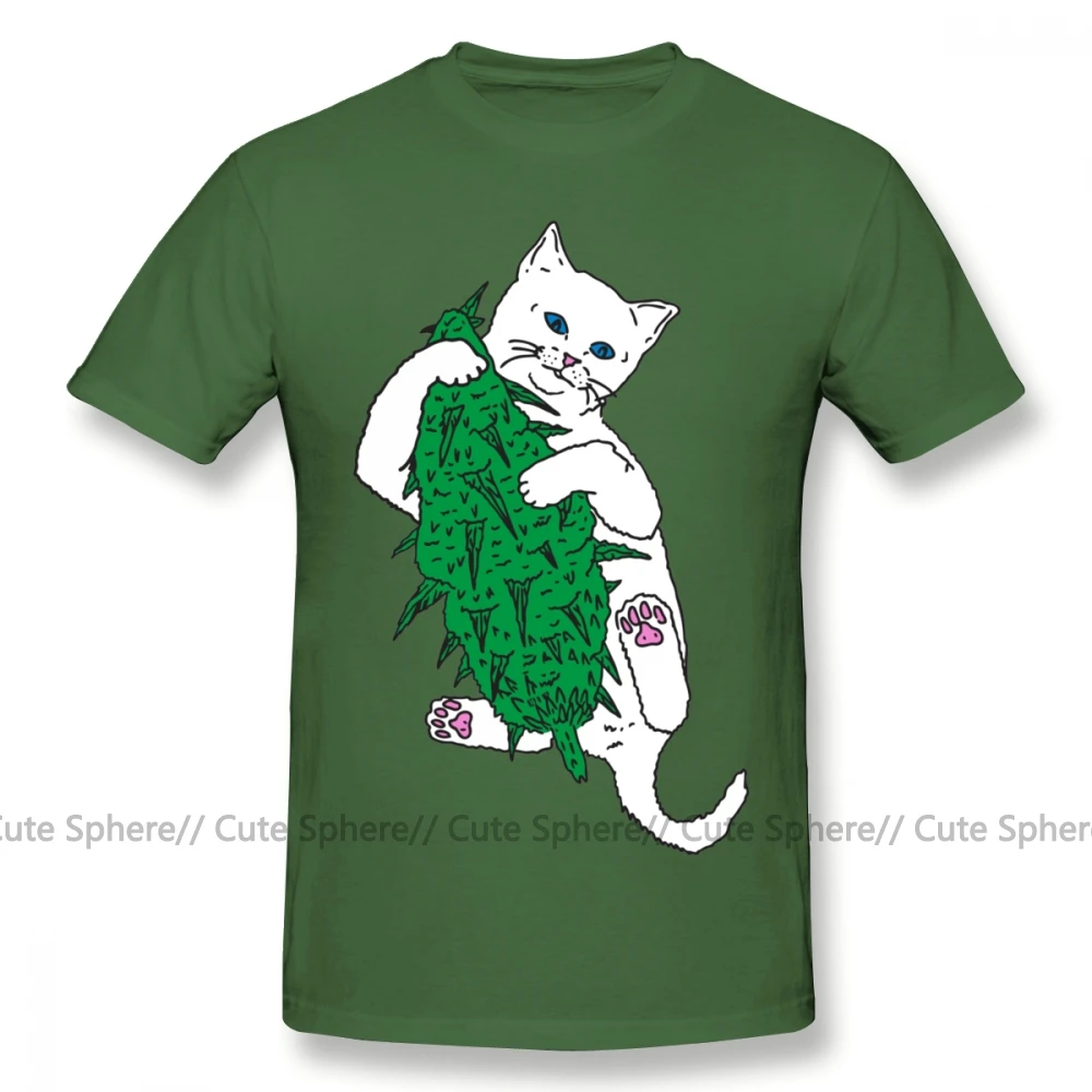 Lord Nermal, футболка, Vegan Cat, футболка, 100 хлопок, большие размеры, футболка, забавная, повседневная, с принтом, с коротким рукавом, Мужская футболка - Цвет: Army Green