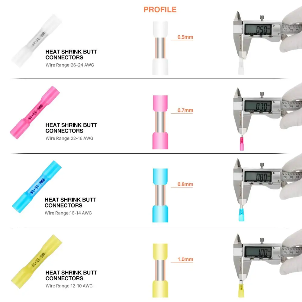 330/200/100 шт. термоусадочные стыковые Разъемы Водонепроницаемые электрические