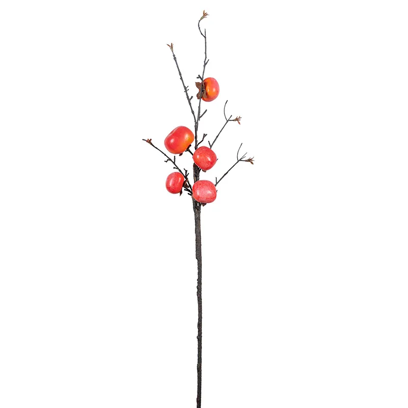 

Fruit Persimmon Simulation Persimmon Fruit Branches Long Branches Decorative Flower Fake Fruit Home Green Potted Plants Ornament