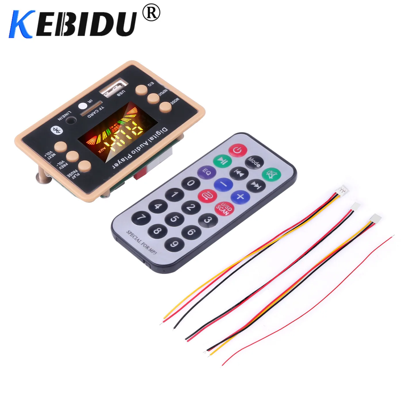 Kebidu 5V 12V MP3 декодер декодирующая плата модуль Bluetooth 5 0 в машину с USB туманный