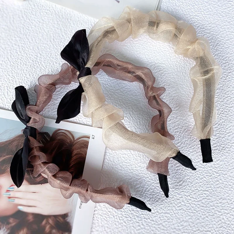 

Сетчатая маленькая Очаровательная Стильная бант из органзы, флейта, ободок 41 см, ширина 2 см, новинка