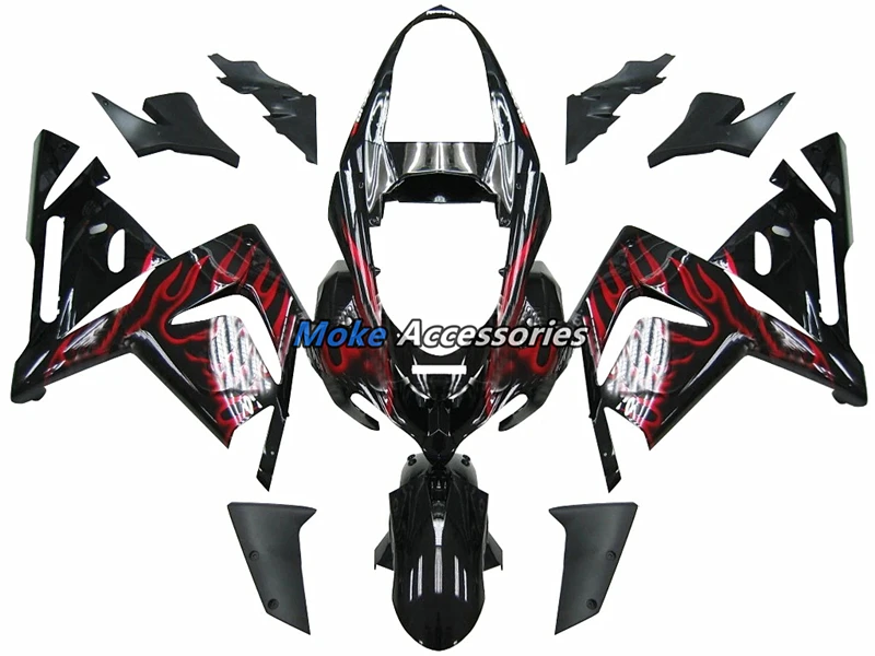 

Motorcycle Fairings Kit Fit For zx-10r 2004-2005 Bodywork Set High Quality ABS Injection New Ninja Black Red Flame