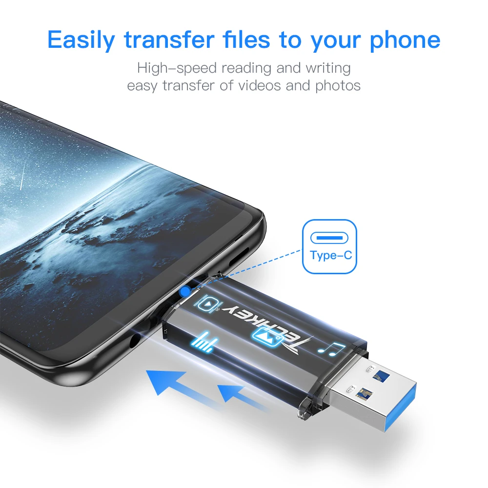 TECHKEY USB 3 0 type-C 1 usb флеш-накопитель 64 Гб металлический пользовательский 32 флешка 16