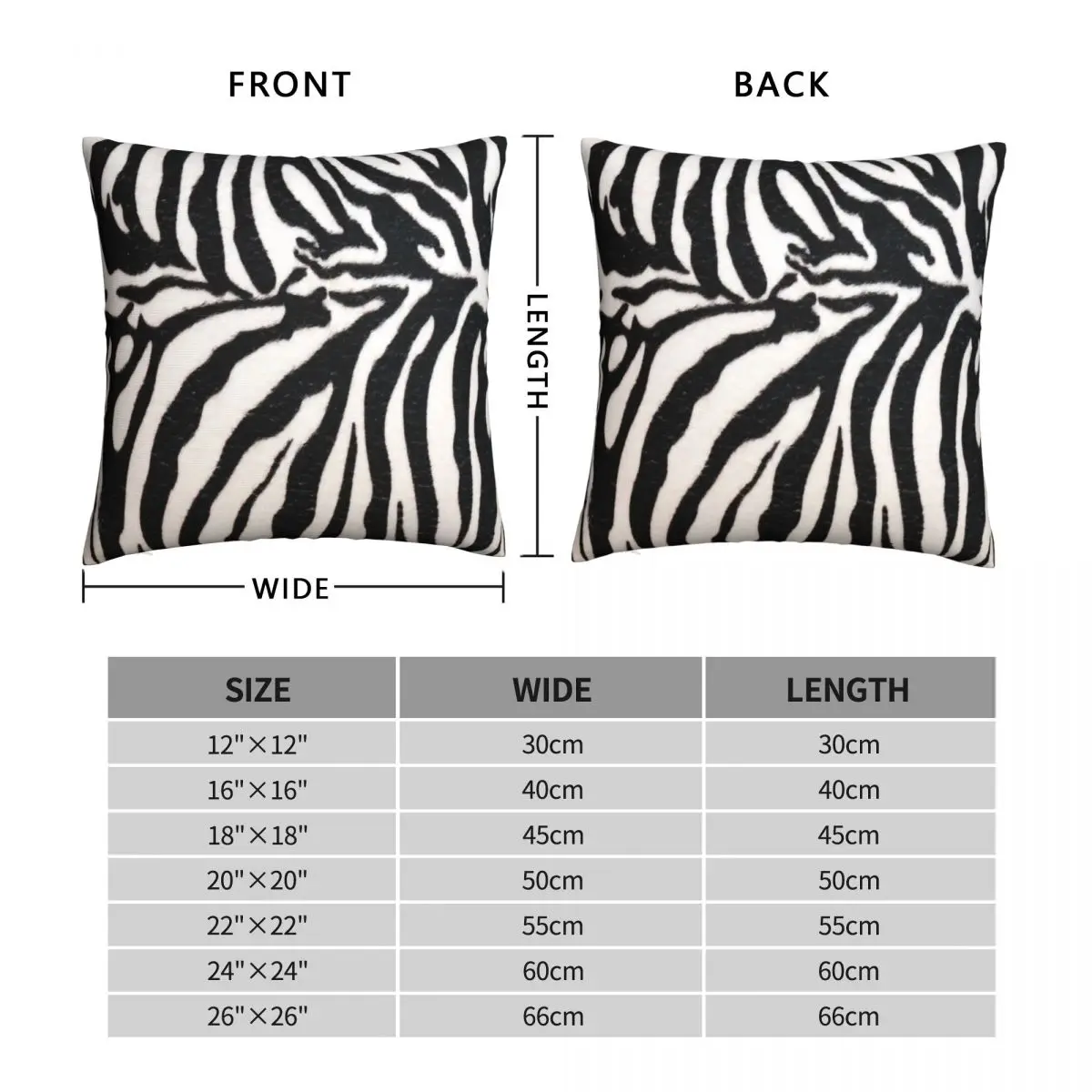 Zebra Stripes Square Pillowcase Polyester Linen Velvet Pattern Zip Decor Pillow Case Room Cushion | Дом и сад