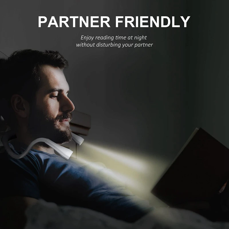 LED Neck Reading Light Books For In Bed Adjustable Brightness 3 Colors Rechargeable Long-Lasting | Освещение