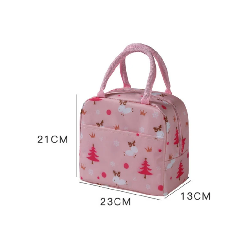 

Portable Fresh Cooler Bags Waterproof Nylon Zipper Thermal Oxford Lunch Bags Women Convenient Ice Pack Lunch Box Food Packages
