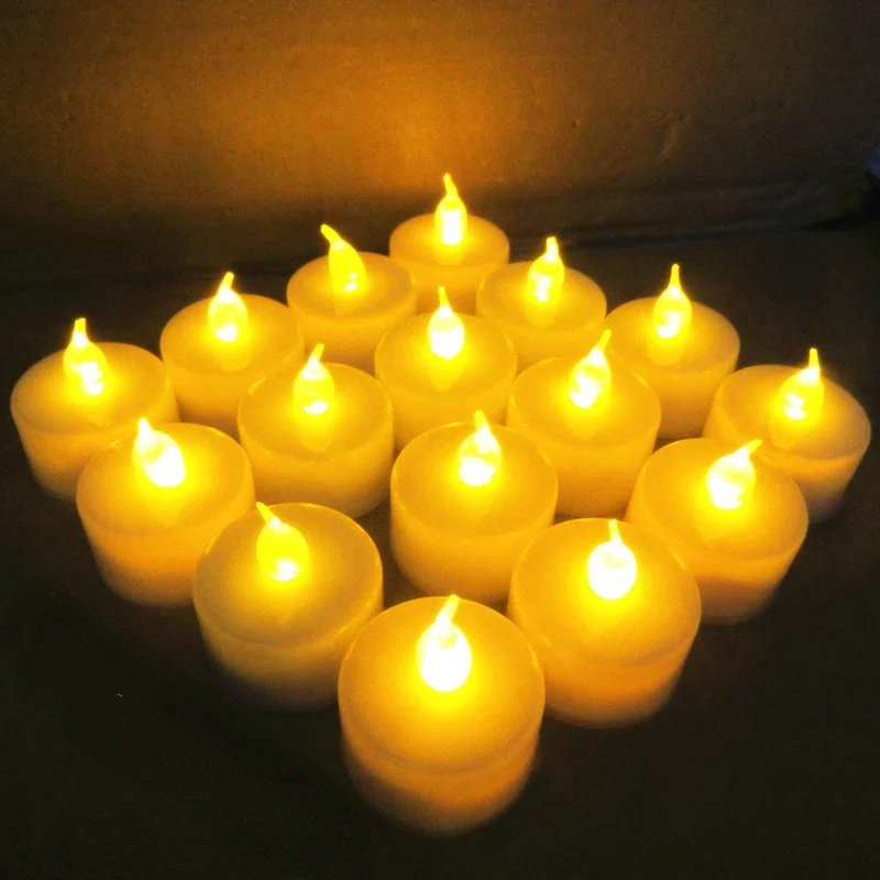 24pcs LED Candles Warm White Led Flameless Battery Operated Moving Artificial Tea Light for Wedding Anniversary Party |
