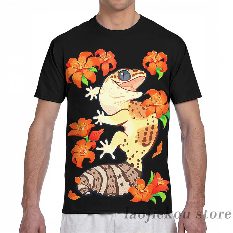 Футболка с принтом огненной лилии Гекко для мужчин и женщин модный топ коротким