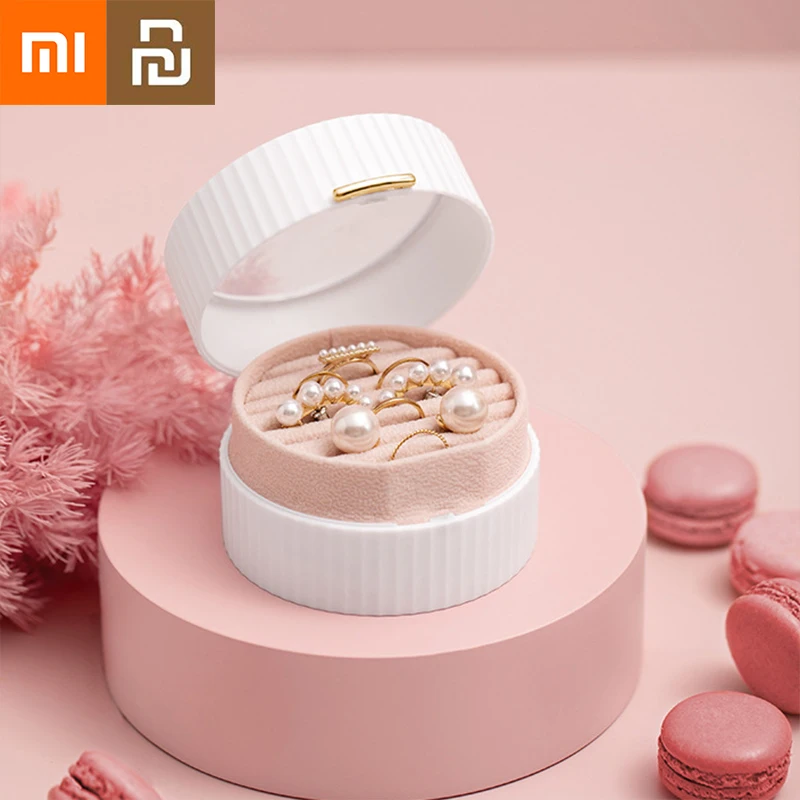 

NEW2022 Xiaomi Youpin Macaron Portable Jewelry Box Magnetic Opening Closing Bracelet Necklace Jewelry Gift Box Earrings Jewelry