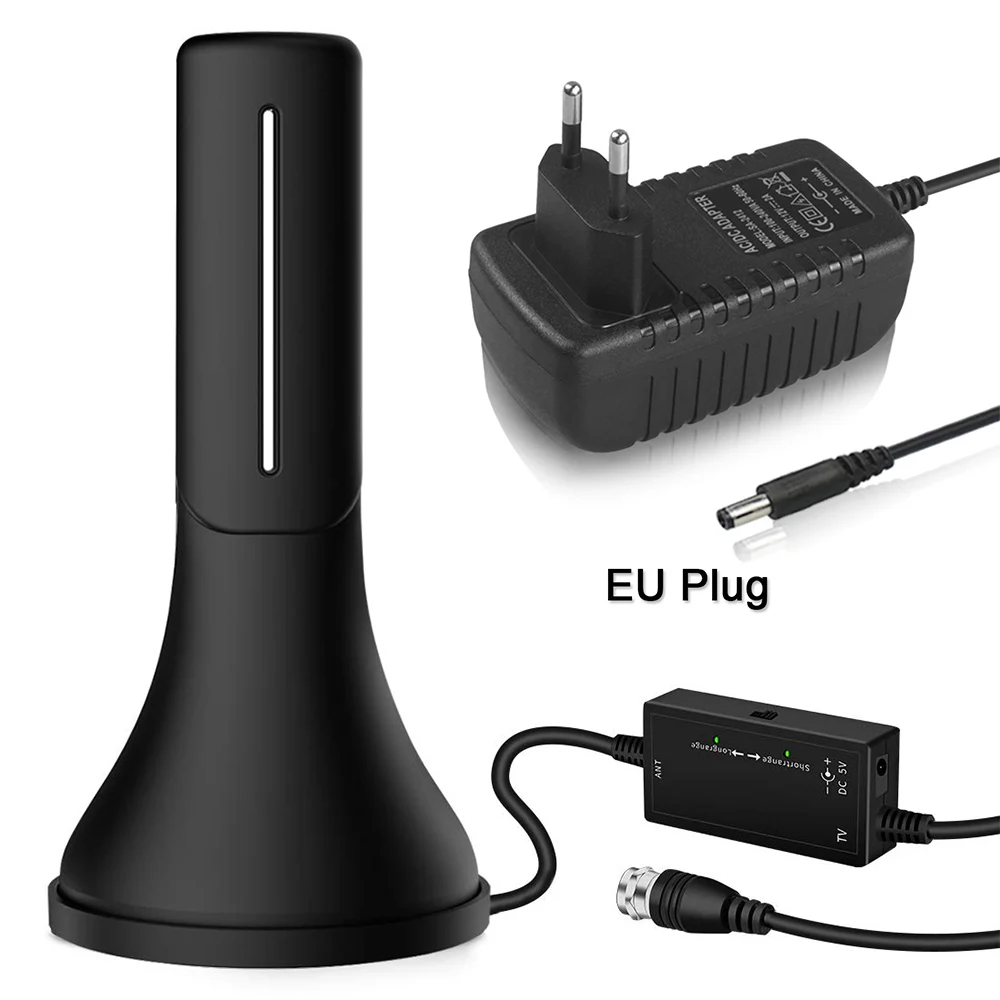 Black EU Plug Satxtrem тв антенныдля цифрового тв dvb t2 комнатная антеннаусилитель dvb-t2 антенны Диапазон 120 миль антенна для цифрового тв dvb наружная тв антенна усилитель антенна комнатная для телевизора - Цвет: Black EU Plug