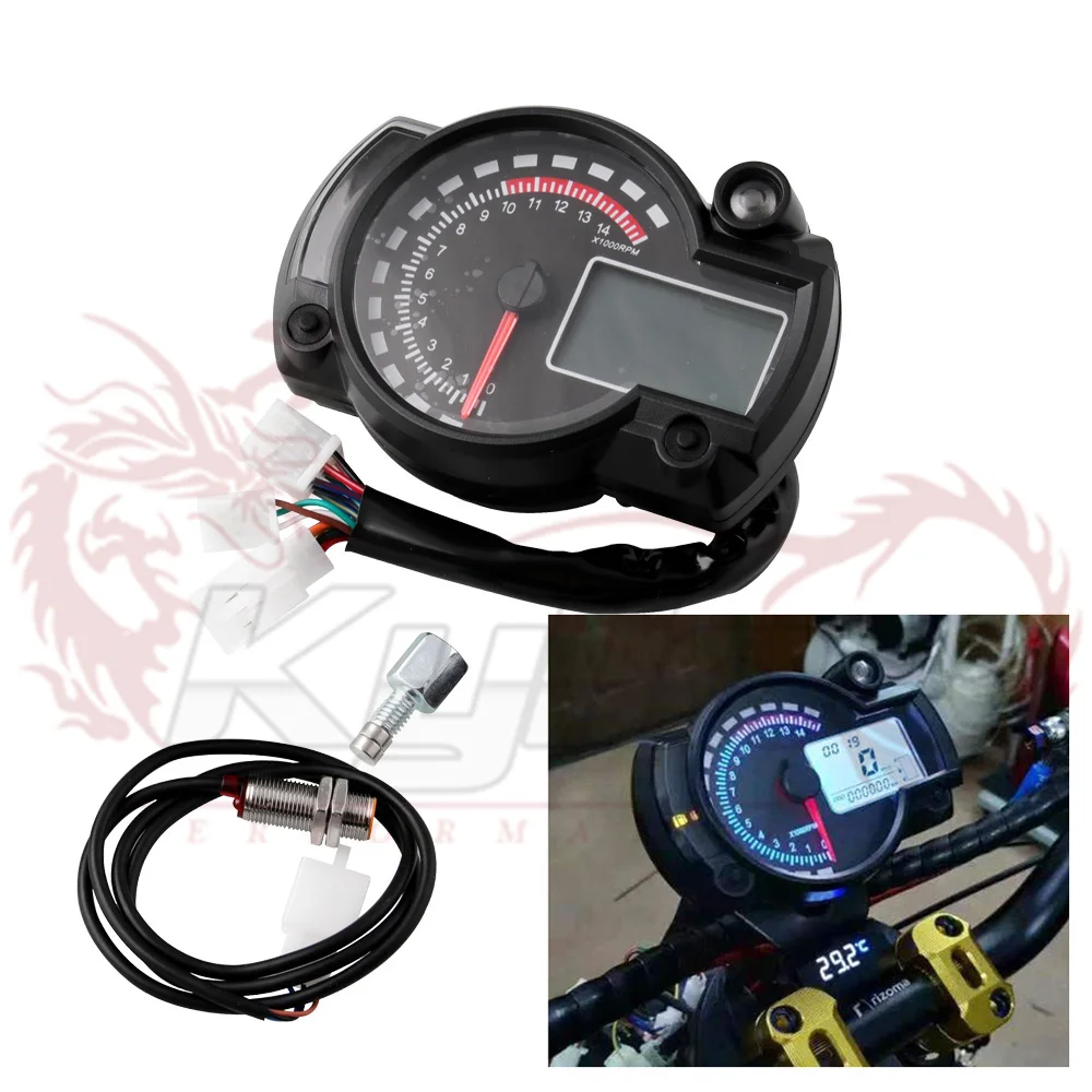 Мотоцикл цифровой светильник ЖК дисплей одометр тахометр с датчиком скорости 7