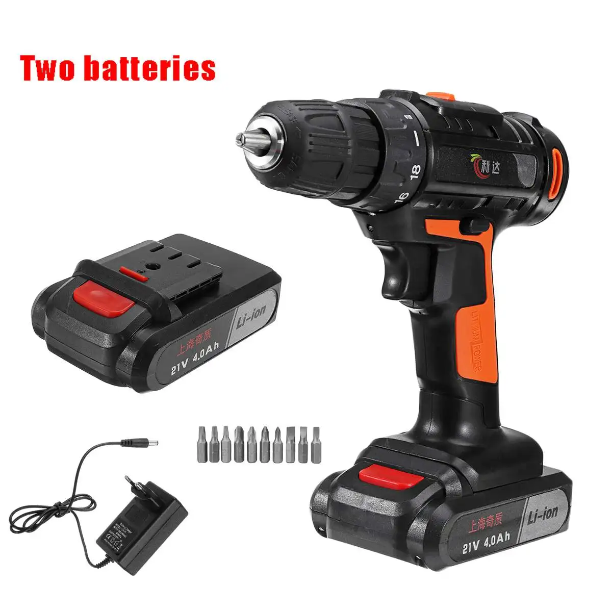 

3 in 1 Electric Drill Cordless Screwdriver with 2pcs 4000mAh Lithium Battery 18+1 Settings Power Tools for Woodworking Torque RU