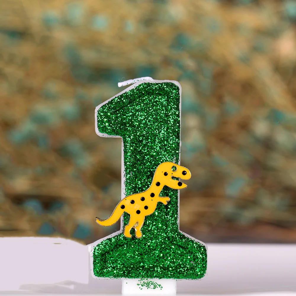 Украшения для динозавров зеленый желтый динозавр детские свечи торта на день