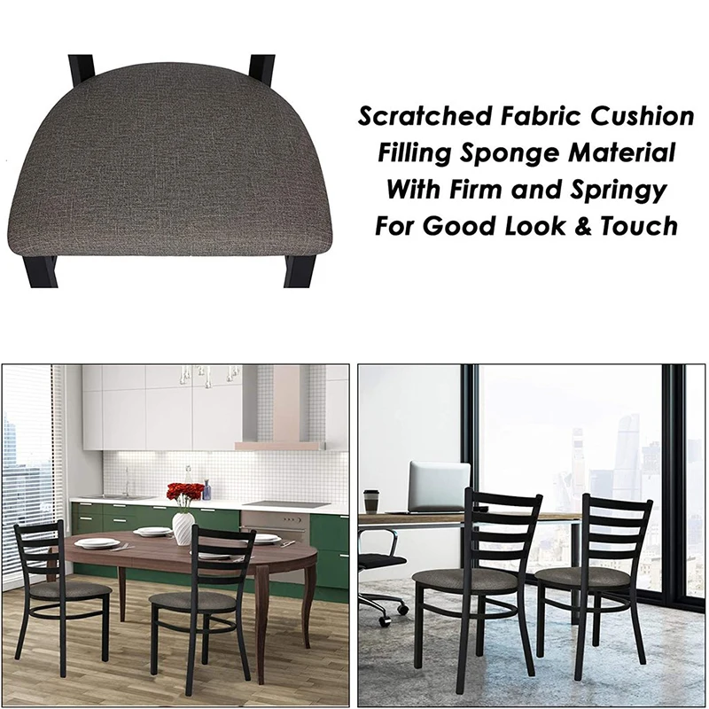 

Mid-Century Modern Dining Room Chair Set of 2 with Ergonomic Curved Back Metal Frame Classy Kitchen Side Chair