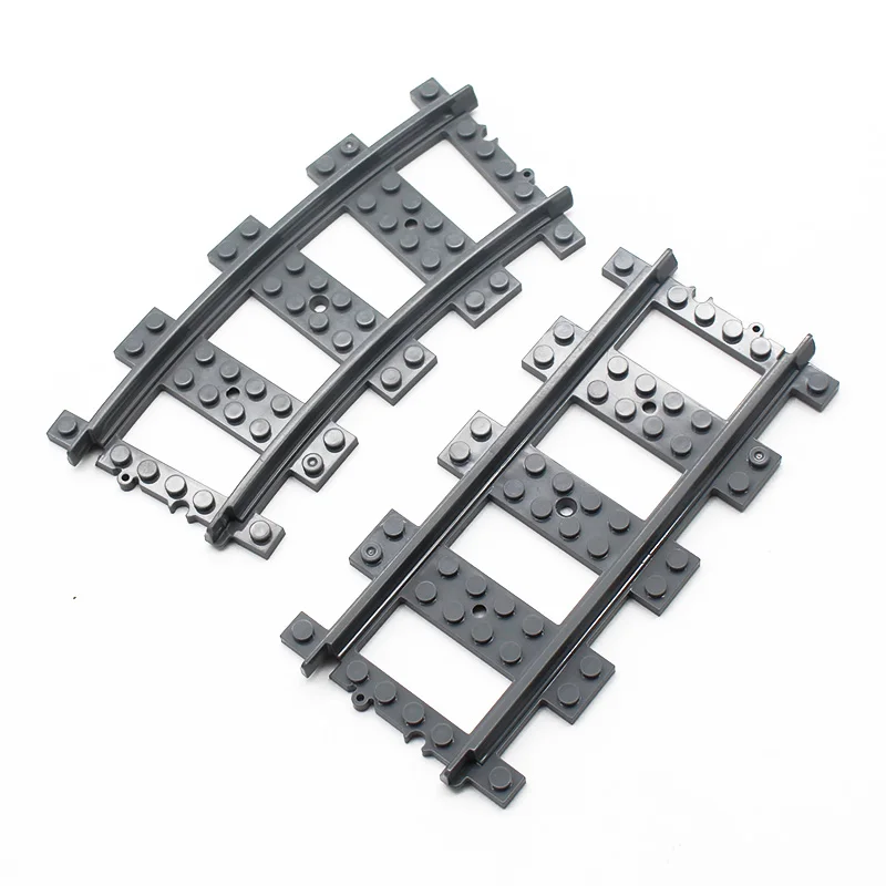 

Moc Train Track Plastic Rail Curve Straight Adjustable 53400 17275 DIY Building Blocks Brick Compatible with City Street View