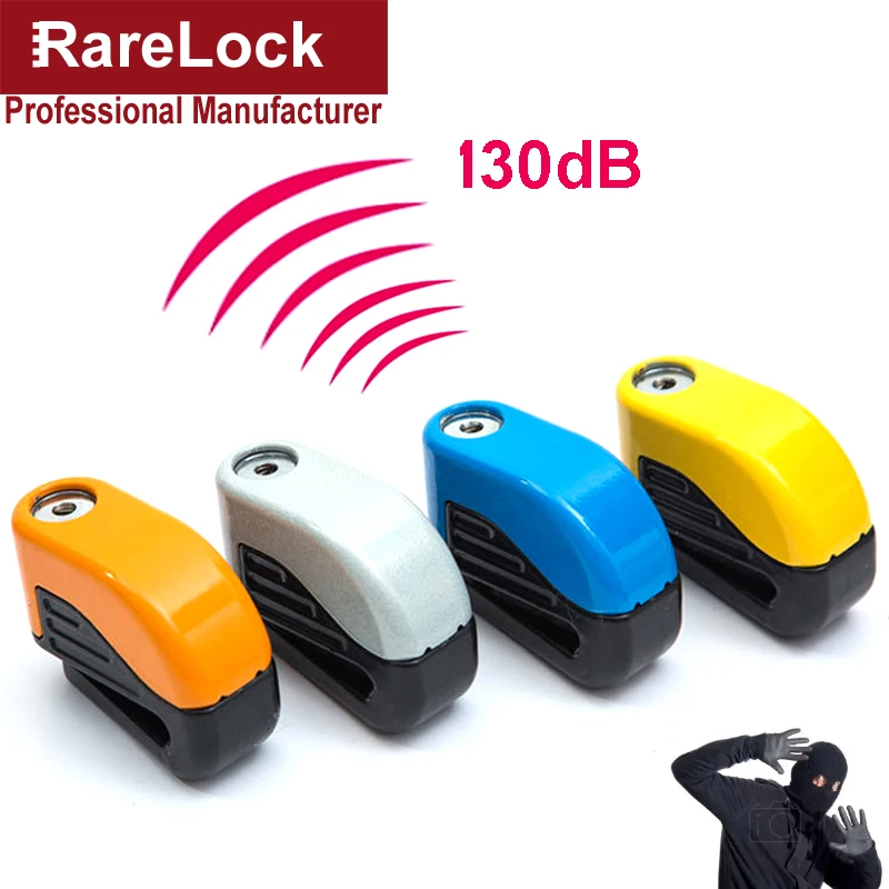 

Color Alarm Steel Disc Brake Lock 130dB for Bicycle Mountain Vehicle Motorcycle Antitheft Accessories Rarelock ZS11 a