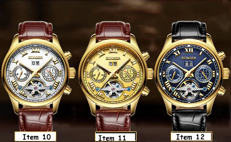 Швейцарские Бингер мужские часы люксовый бренд Tourbillon сапфир светящиеся несколько функций механические наручные часы B8602-7