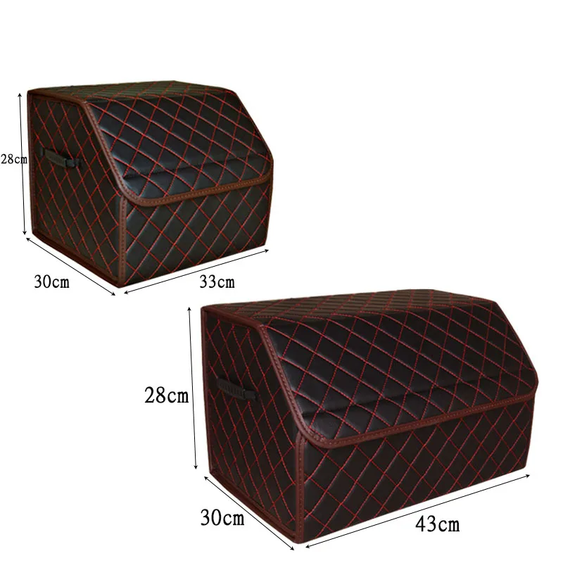 Car Trunk Organizer Box 28 L PU Leather Folding Storage Bag Tidying Accessories Tool 33 x 30 x28 cm Red | Автомобили и мотоциклы