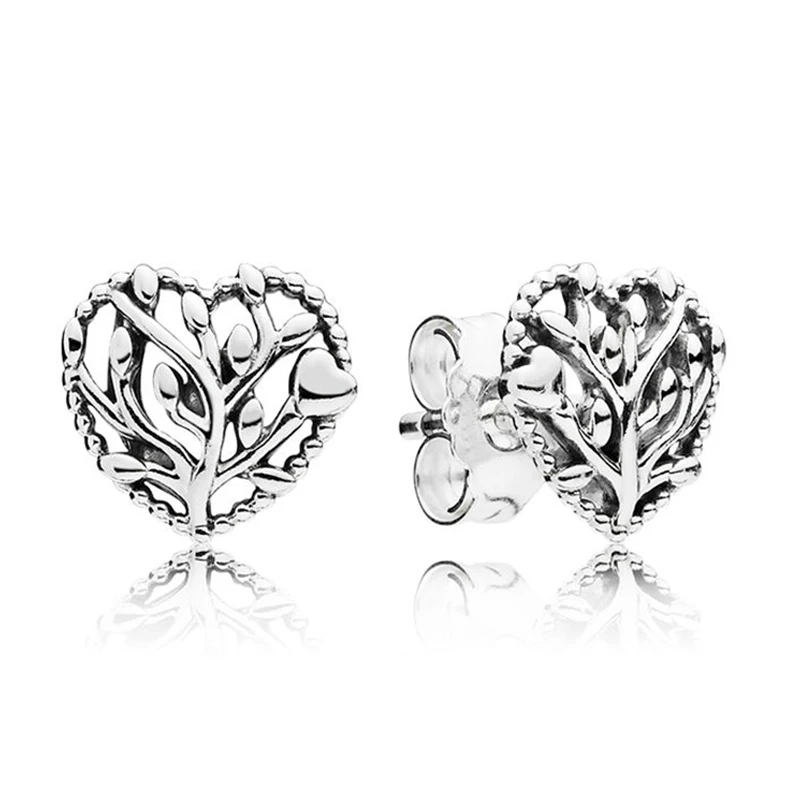 Оригинальные 925 пробы серебряные серьги-гвоздики в европейском стиле с цветущими