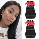 30 дюймов Пряди бразильские Прямые Натуральные кудрявые пучки волос пряди 3 пряди прямые волосы пряди Remy волосы для наращивания Alianna