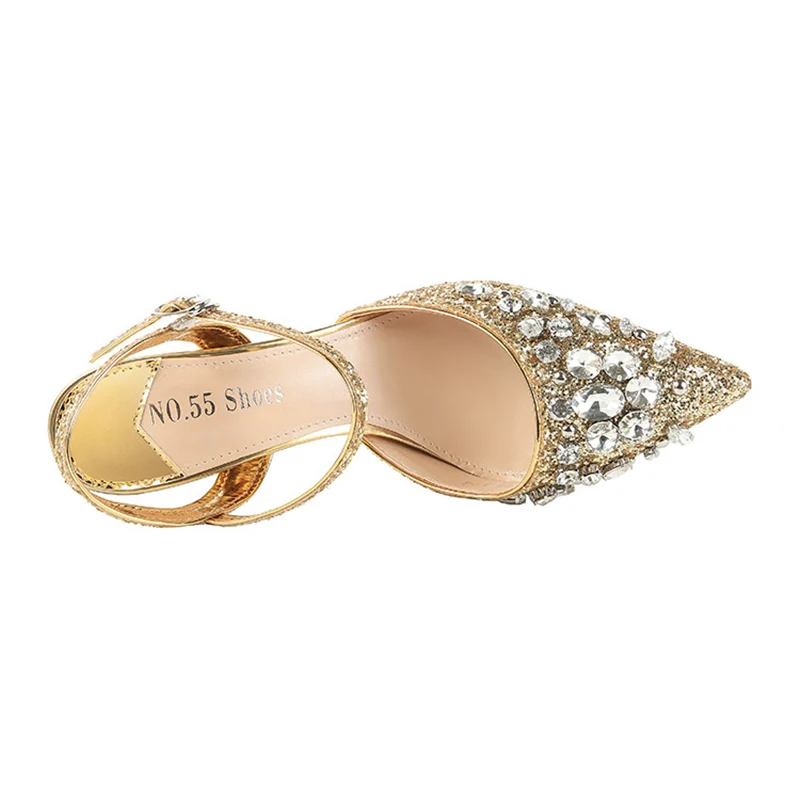 2019 женские летние роскошные босоножки на высоком каблуке 9 5 см с кристаллами