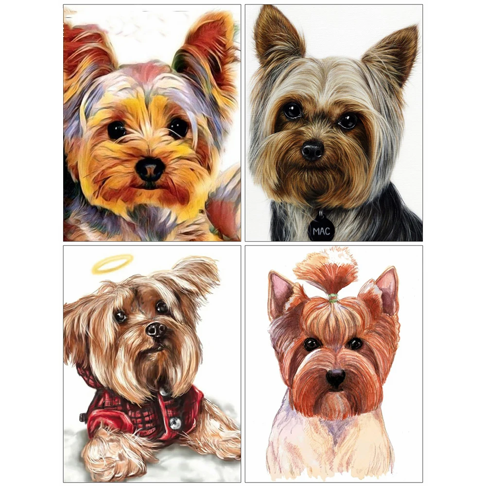 

Алмазная Вышивка Собака Картина полная квадратная алмазная живопись искусственная мозаика вышивка крестиком рукоделие