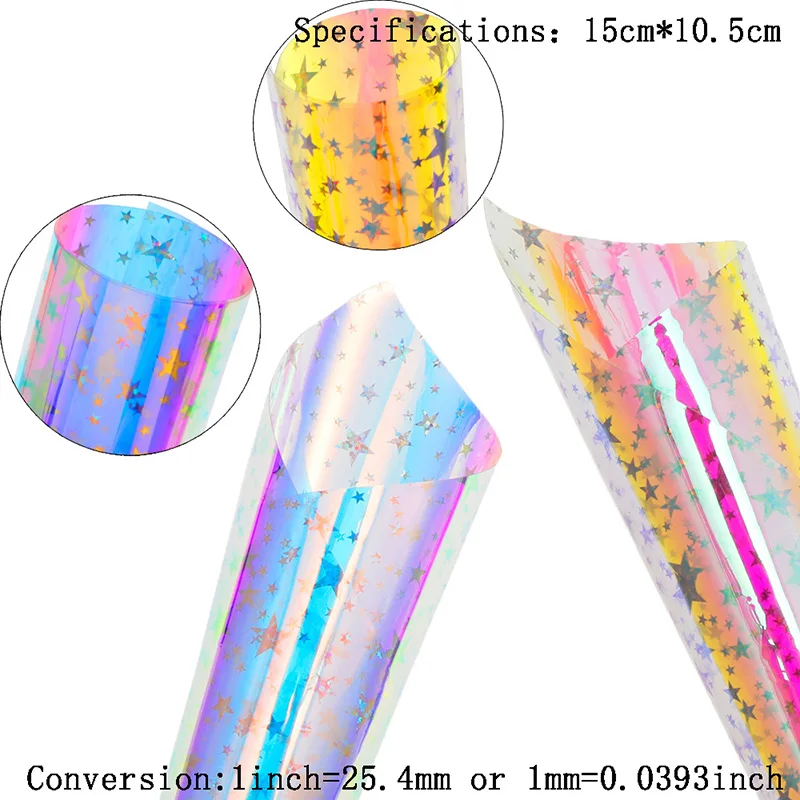 Цветная блестящая Лазерная пленка прозрачные наклейки ювелирные изделия бумага